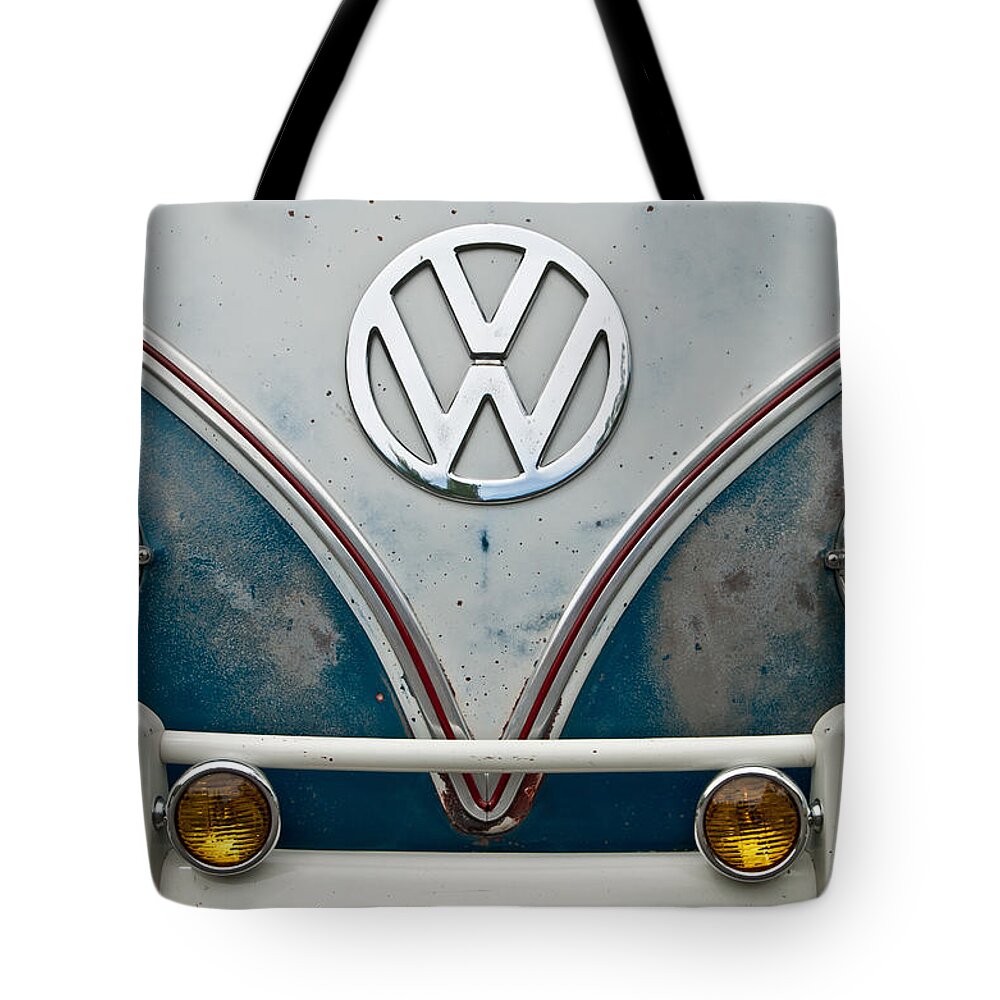 Volkswagen Tote Bag featuring the photograph 1965 VW Volkswagen Bus by Jani Freimann
