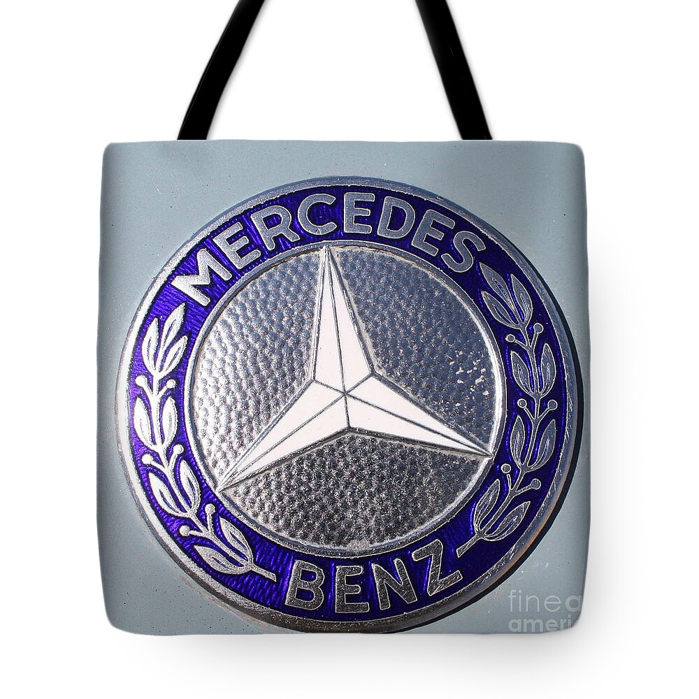 1967 Mercedes Benz Logo Tote Bag featuring the photograph 1967 Mercedes Benz Logo by John Telfer