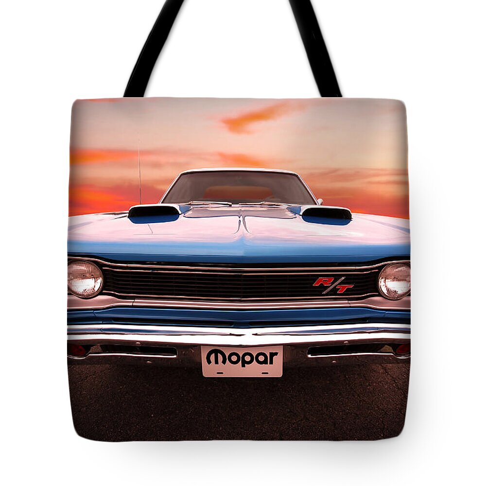  Tote Bag featuring the photograph 1969 Dodge Coronet R/T in B5 Blue by Gordon Dean II