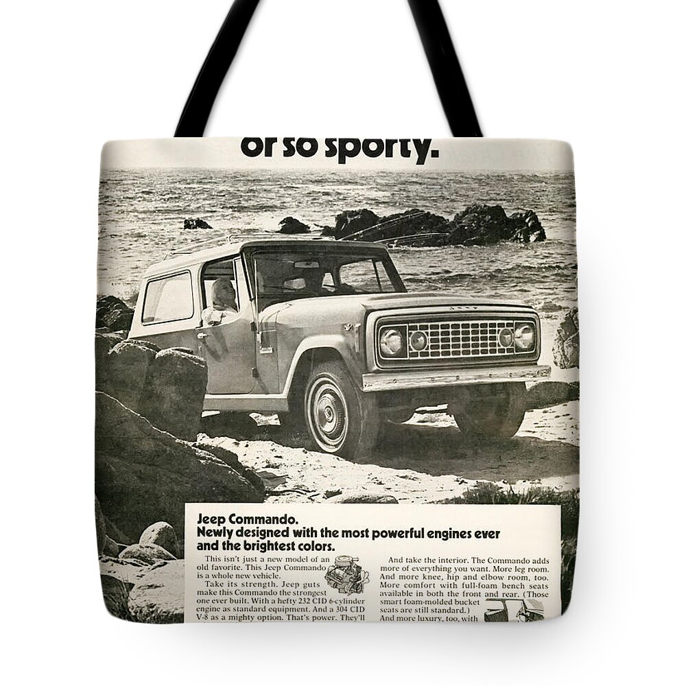 Old Tote Bag featuring the digital art 1972 Jeep Commando by Georgia Clare