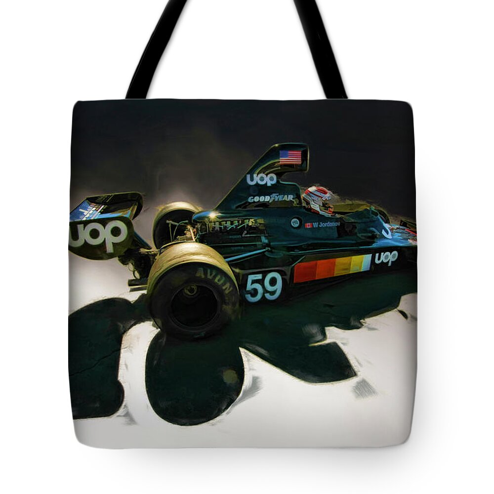 Shadow F1 Car Tote Bag featuring the photograph 1975 Shadow DN5 Formula One car by Blake Richards