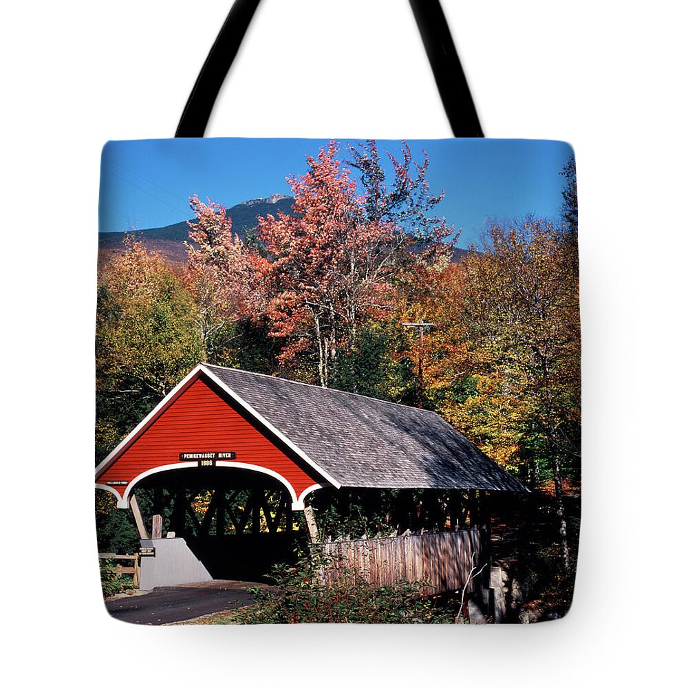 Photography Tote Bag featuring the photograph 1980s Autumn Scenic Of In The Flume by Vintage Images