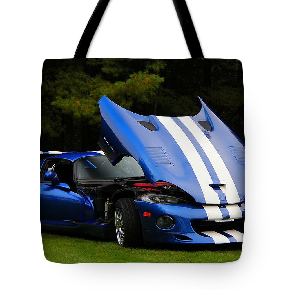 Car Tote Bag featuring the photograph 1997 Viper Hennessey Venom 650r 4 by Davandra Cribbie