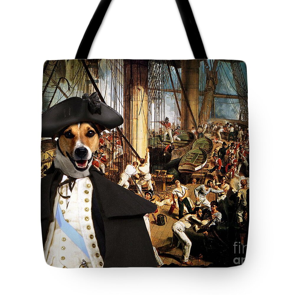 Jack Russell Terrier Tote Bag featuring the painting Jack Russell Terrier Art Canvas Print #2 by Sandra Sij