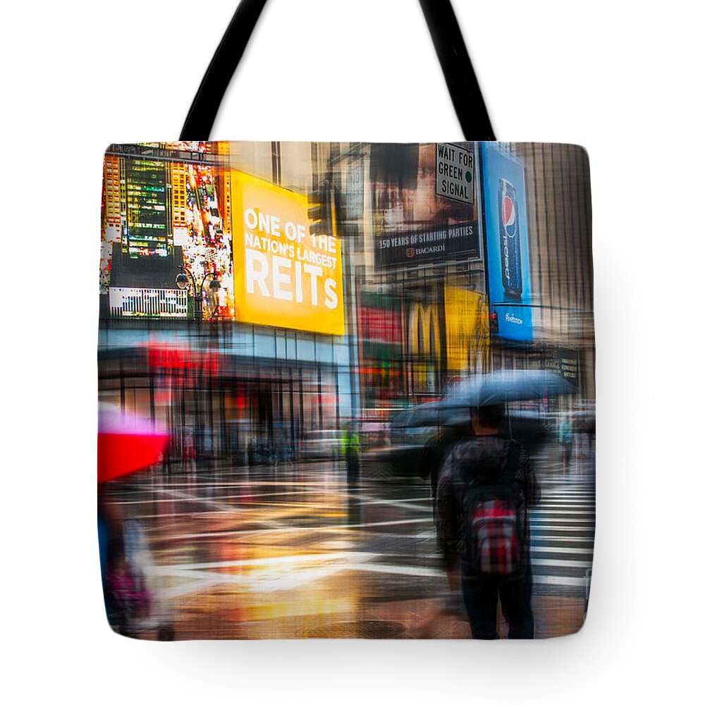 Nyc Tote Bag featuring the photograph A Rainy Day In New York by Hannes Cmarits