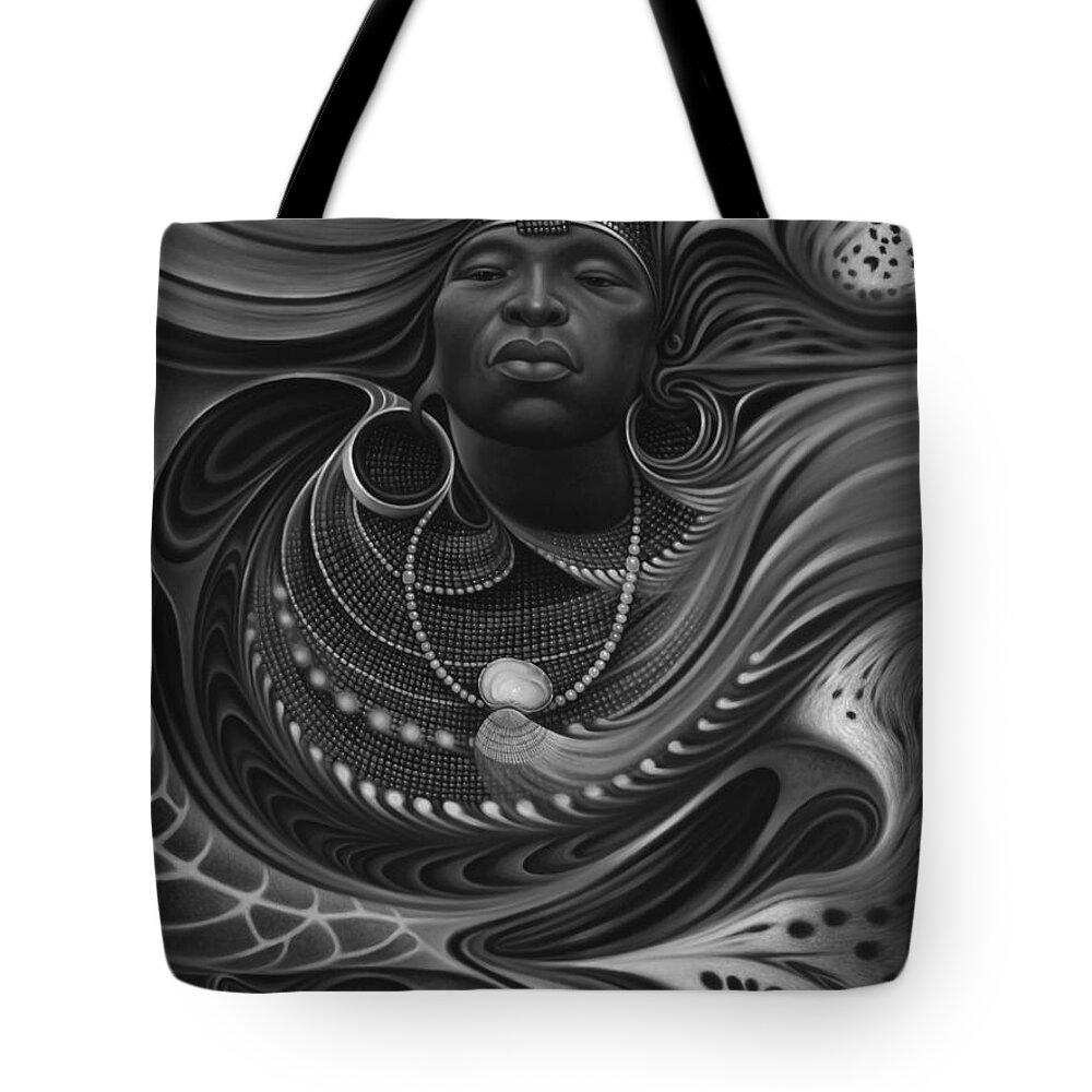 African Tote Bag featuring the painting African Spirits I #1 by Ricardo Chavez-Mendez