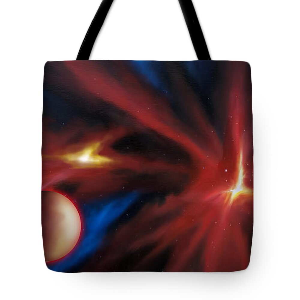 James C. Hill Tote Bag featuring the painting Agamnenon Nebula by James Hill