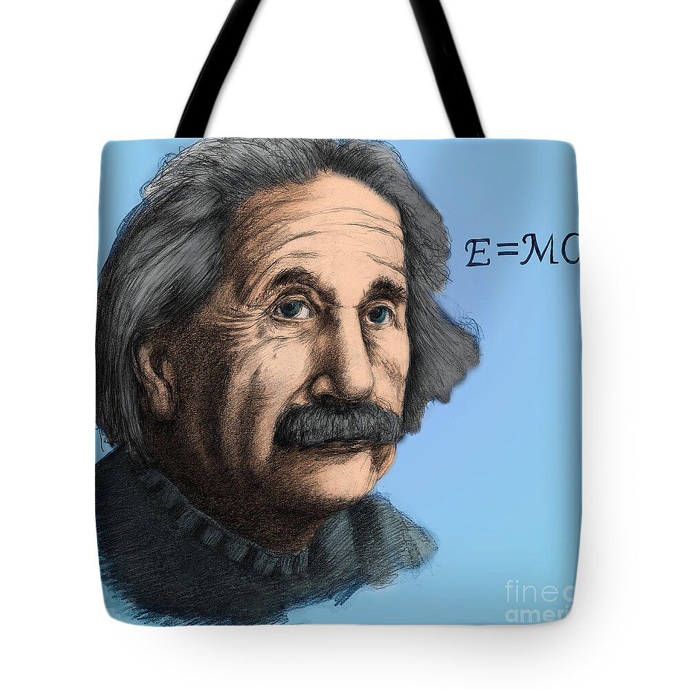 Science Tote Bag featuring the photograph Albert Einstein, German-american by Spencer Sutton