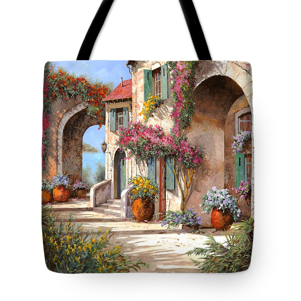 Arches Tote Bag featuring the painting Archi E Fiori by Guido Borelli