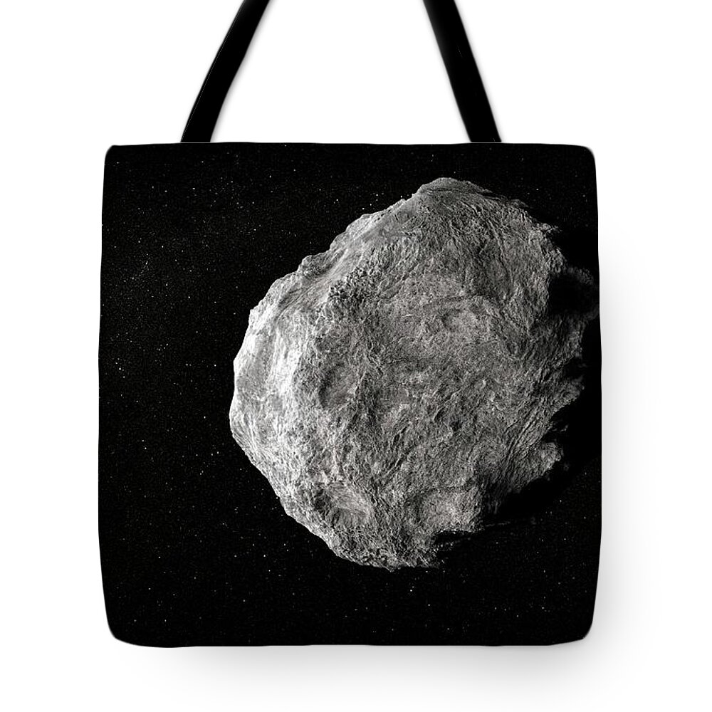 Shadow Tote Bag featuring the digital art Asteroid, Artwork #2 by Andrzej Wojcicki