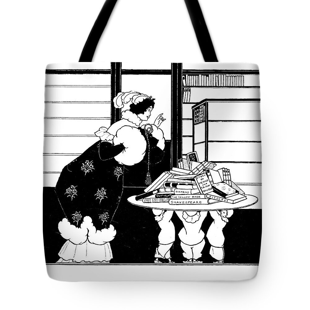 19th Century Tote Bag featuring the drawing Beardsley Yellow Book #2 by Granger