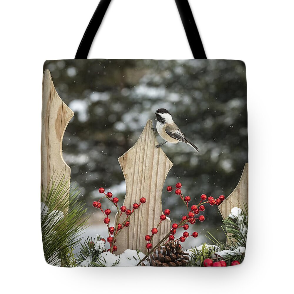 Adult Tote Bag featuring the photograph Black-capped Chickadee #2 by Linda Arndt