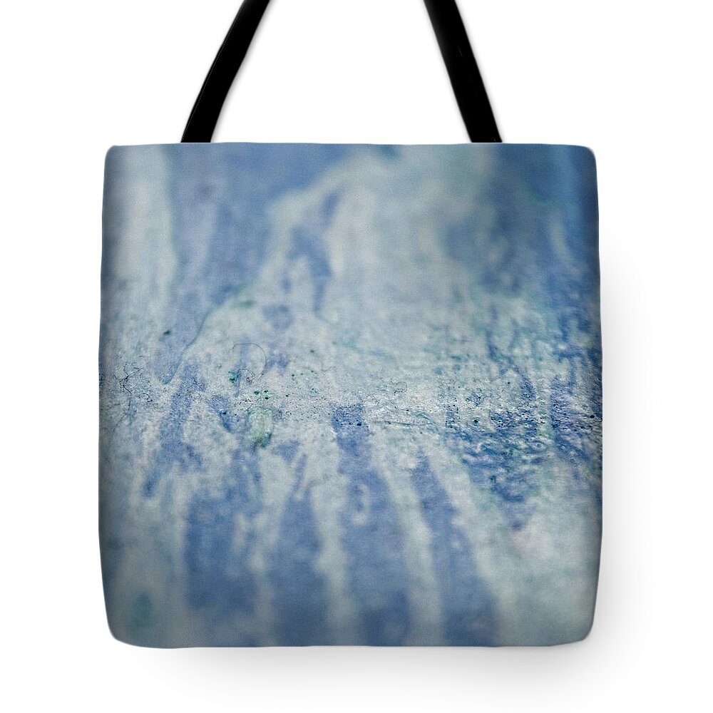 Canvas Tote Bag featuring the mixed media Blue Connections Mixed Media Canvas #3 by Lenny Carter
