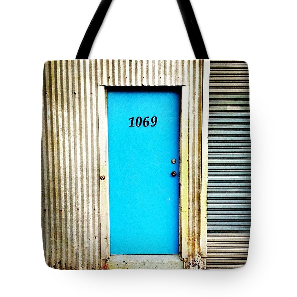 Doorsgalore Tote Bag featuring the photograph Blue Door by Julie Gebhardt