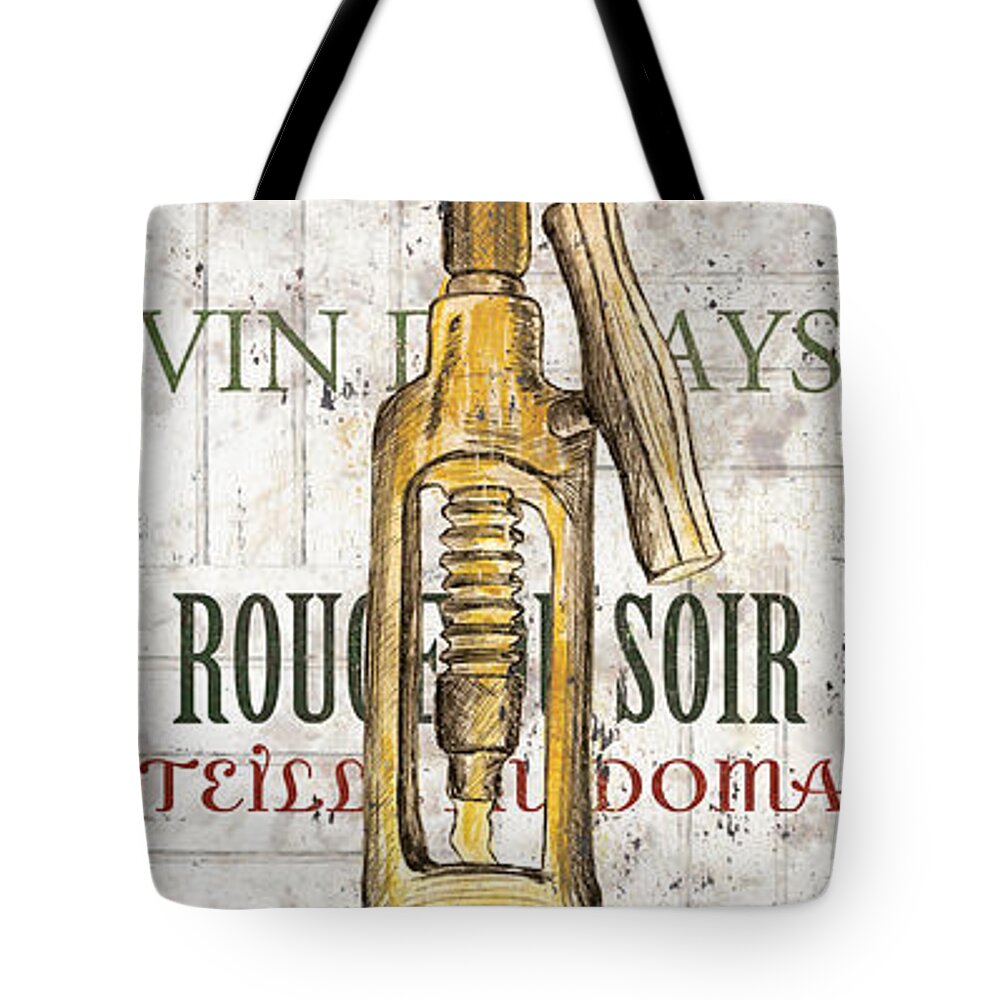 Wine Tote Bag featuring the painting Bordeaux Blanc 1 by Debbie DeWitt