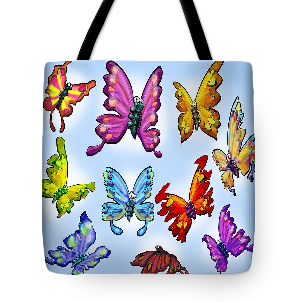 Butterfly Tote Bag featuring the digital art Butterflies by Kevin Middleton
