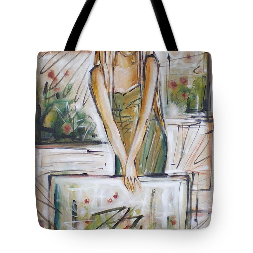 Girl Tote Bag featuring the painting Cheeky Bugger 260309 #1 by Selena Boron