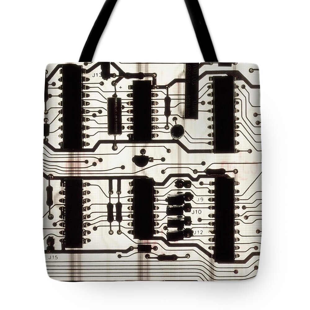 Abstract Tote Bag featuring the photograph Circuit Board #2 by Phillip Hayson