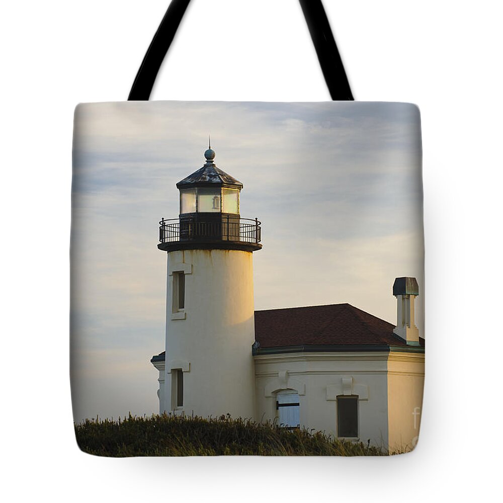 Bandon Tote Bag featuring the photograph Coquille River Lighthouse by John Shaw