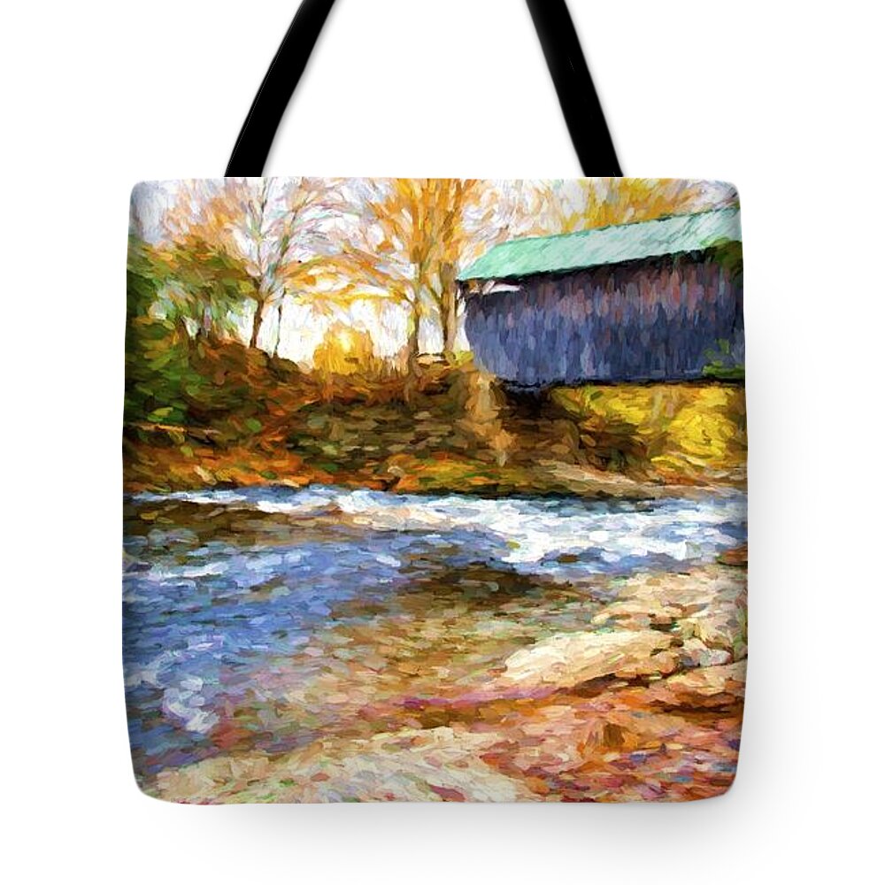 Vermont Tote Bag featuring the photograph Covered Bridge #5 by Bill Howard
