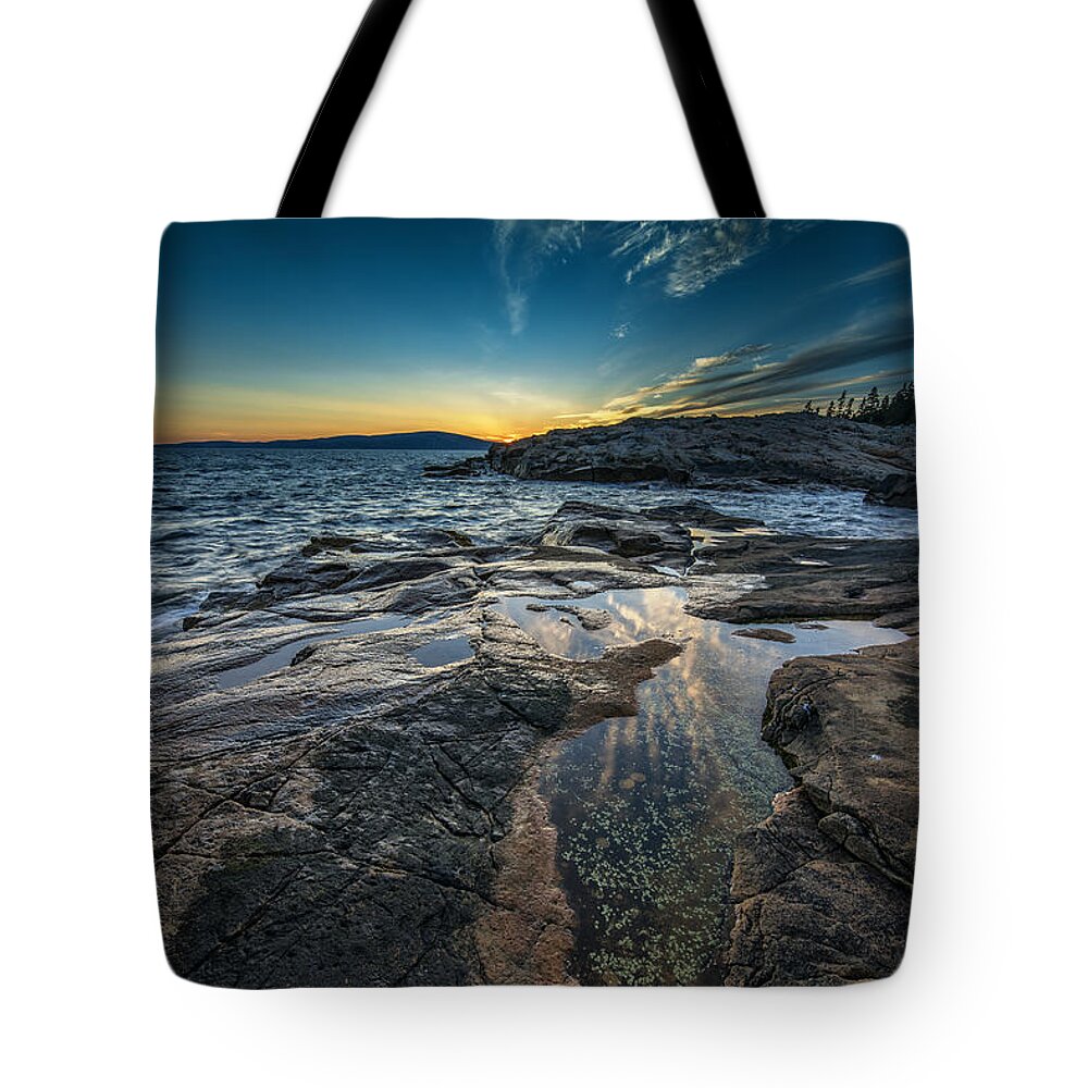 Schoodic Tote Bag featuring the photograph Day's End at Scoodic Point by Rick Berk