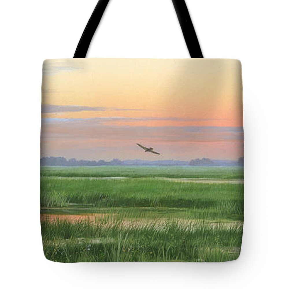 Marsh Tote Bag featuring the painting Divine Whisper by Mike Brown
