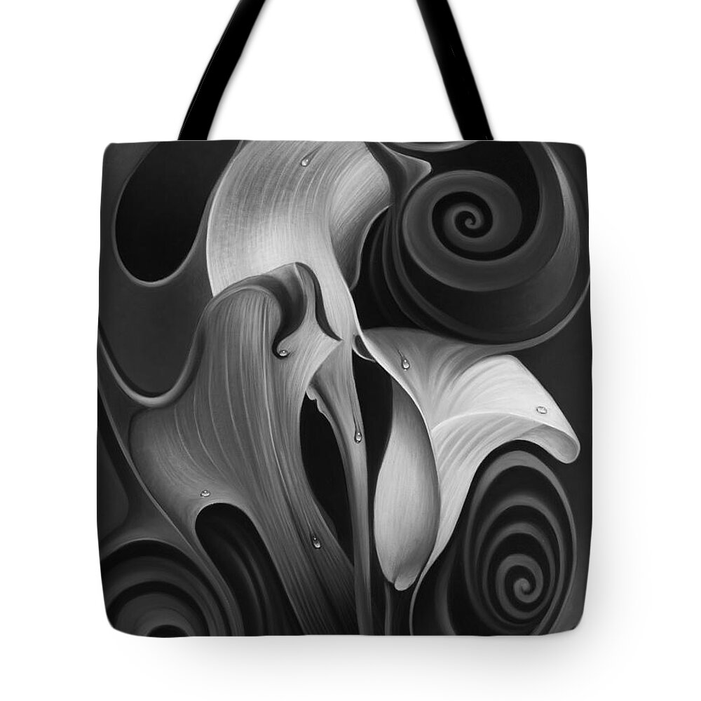 Calalily Tote Bag featuring the painting Dynamic Floral 4 Cala Lilies by Ricardo Chavez-Mendez