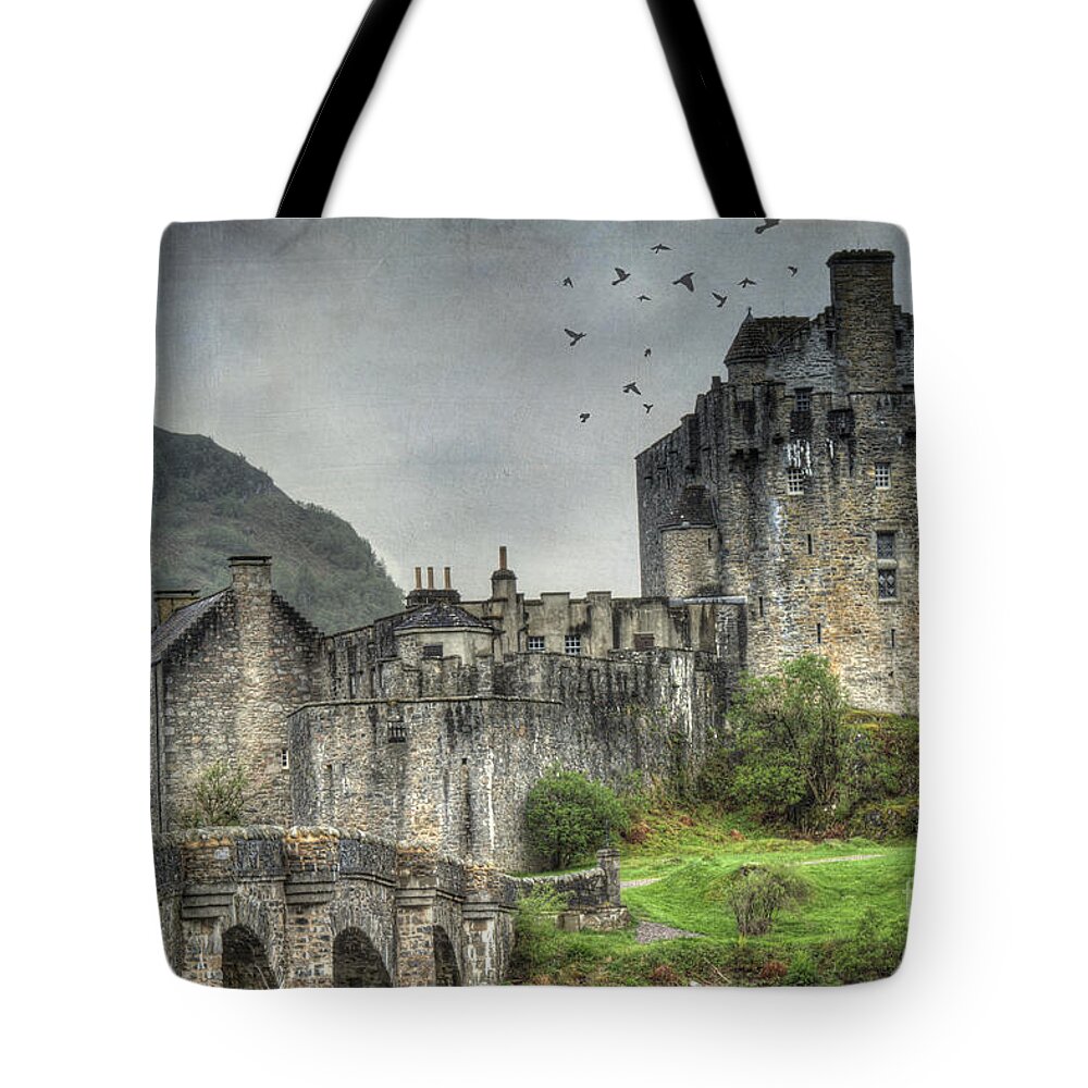 Architecture Tote Bag featuring the photograph Eilean Donan Castle #1 by Juli Scalzi