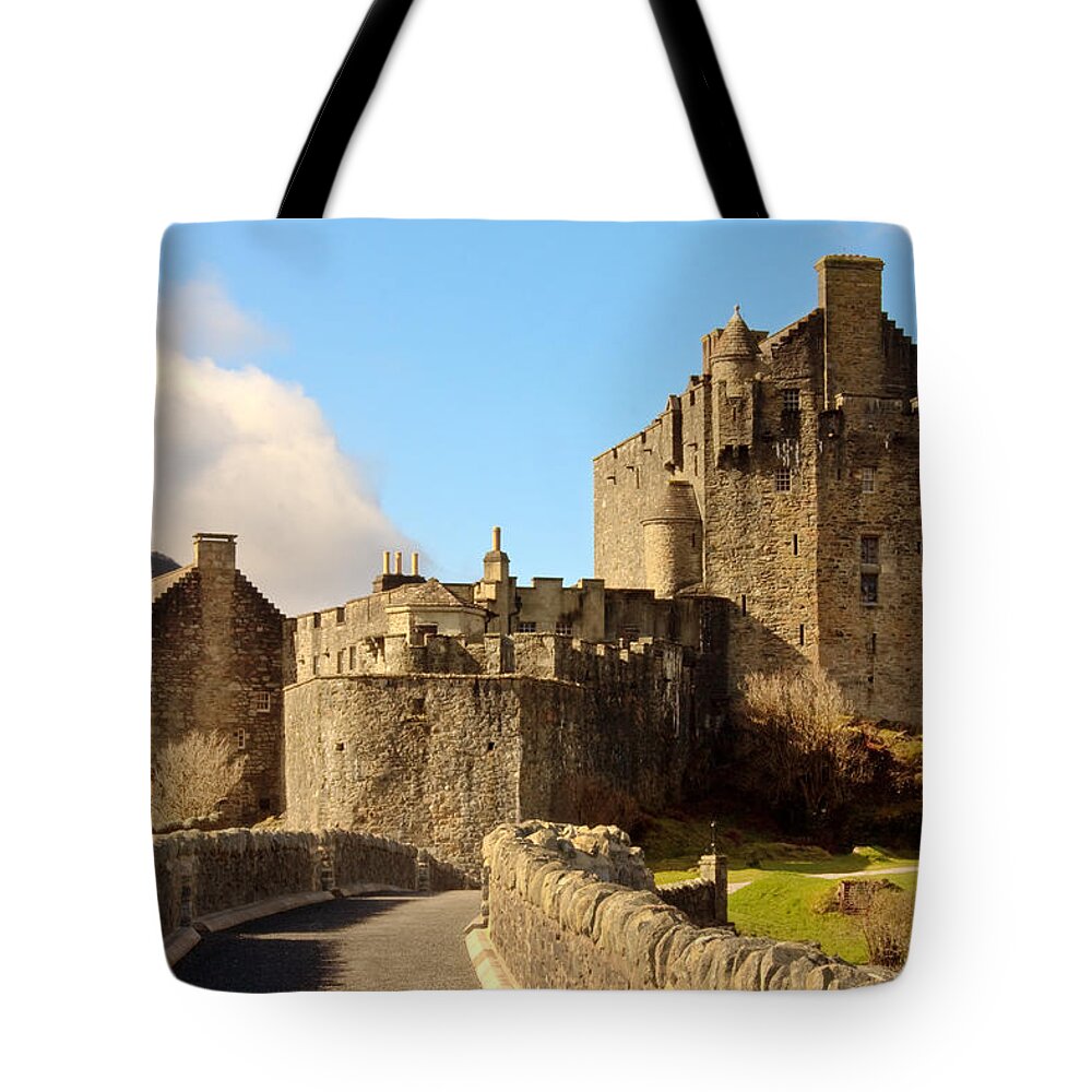 Eilean Donan Castle Tote Bag featuring the photograph Eilean Donan Castle #2 by Sue Leonard