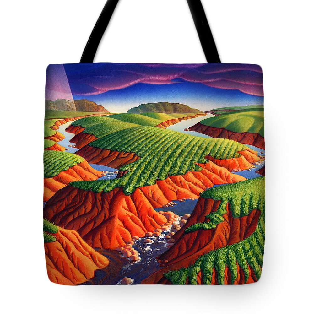 Landscape Tote Bag featuring the painting Erosion by Robin Moline