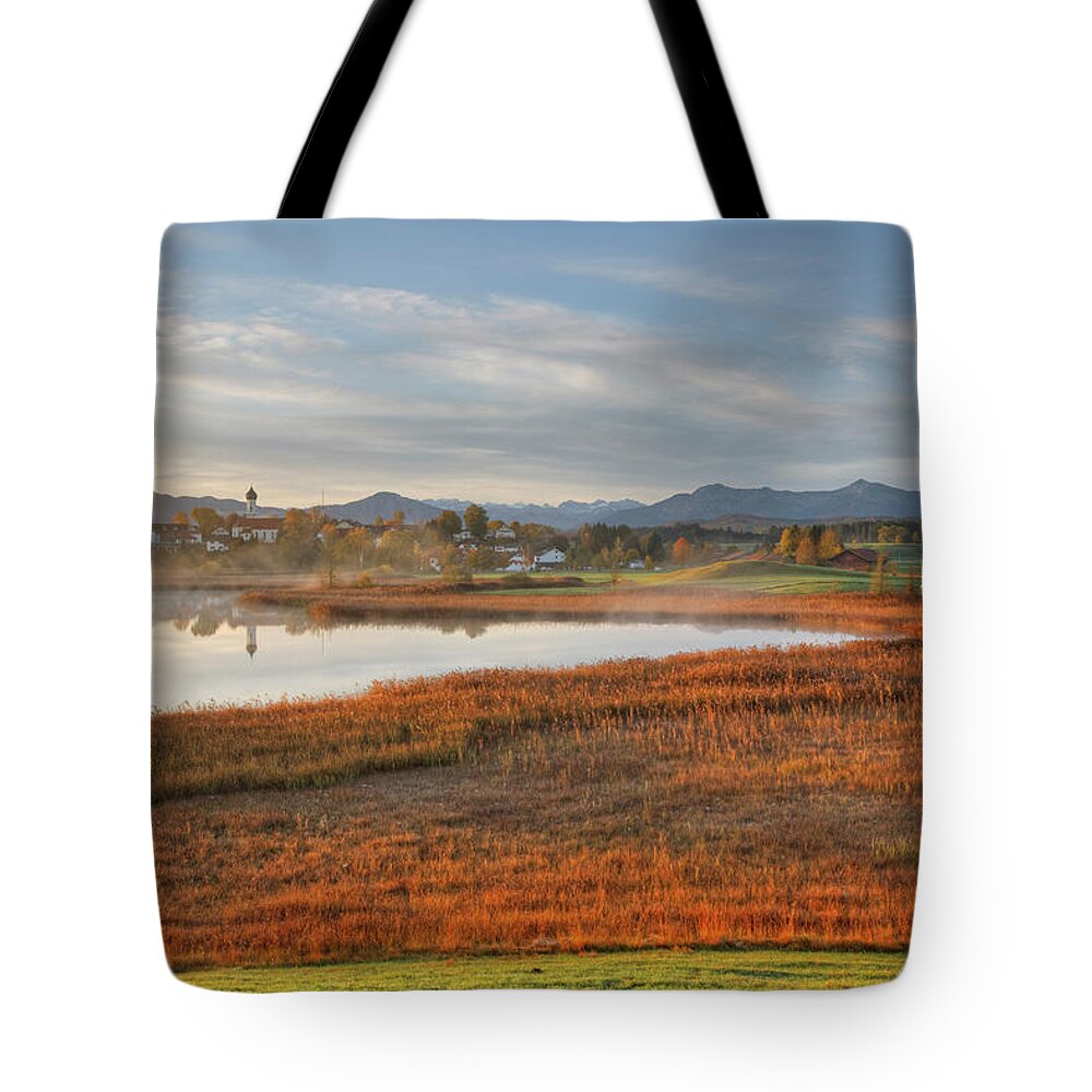 Grass Tote Bag featuring the photograph Germany, Bavaria, View Of Osterseen #2 by Westend61