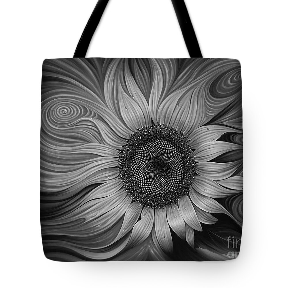 Sunflower Tote Bag featuring the painting Girasol Dinamico by Ricardo Chavez-Mendez