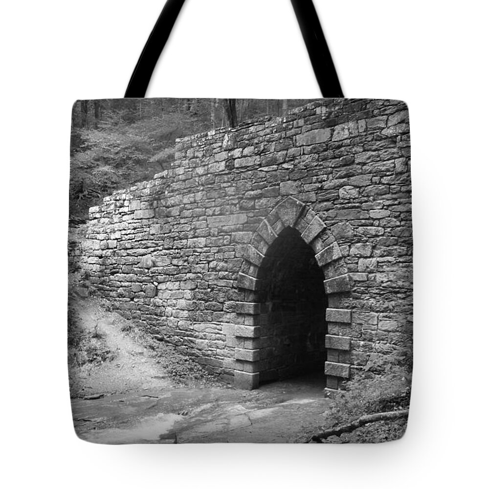 Kelly Hazel Tote Bag featuring the photograph Gothic Arch over Saluda #2 by Kelly Hazel