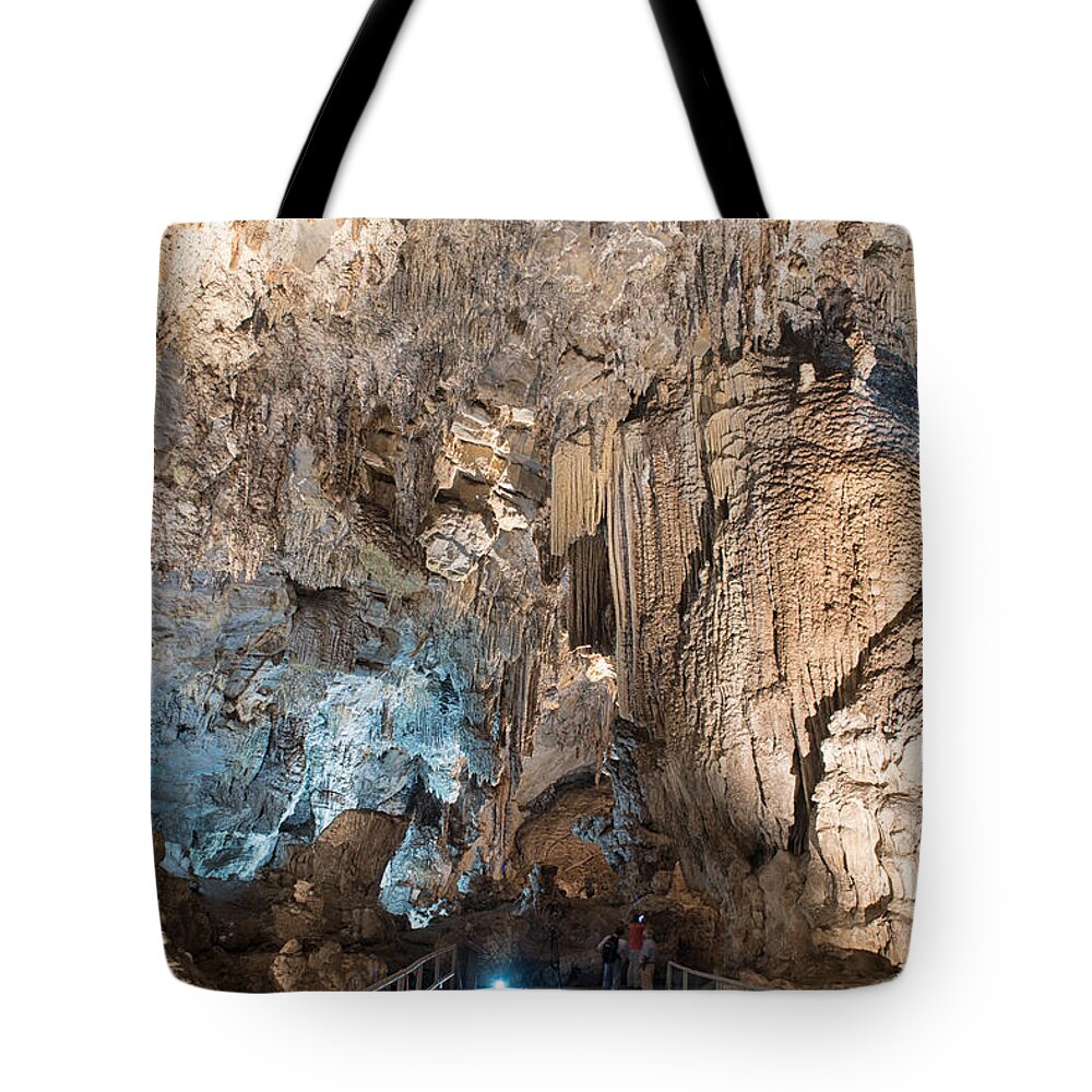 Caverns Tote Bag featuring the digital art Grutas de Cacahuamilpa #2 by Carol Ailles