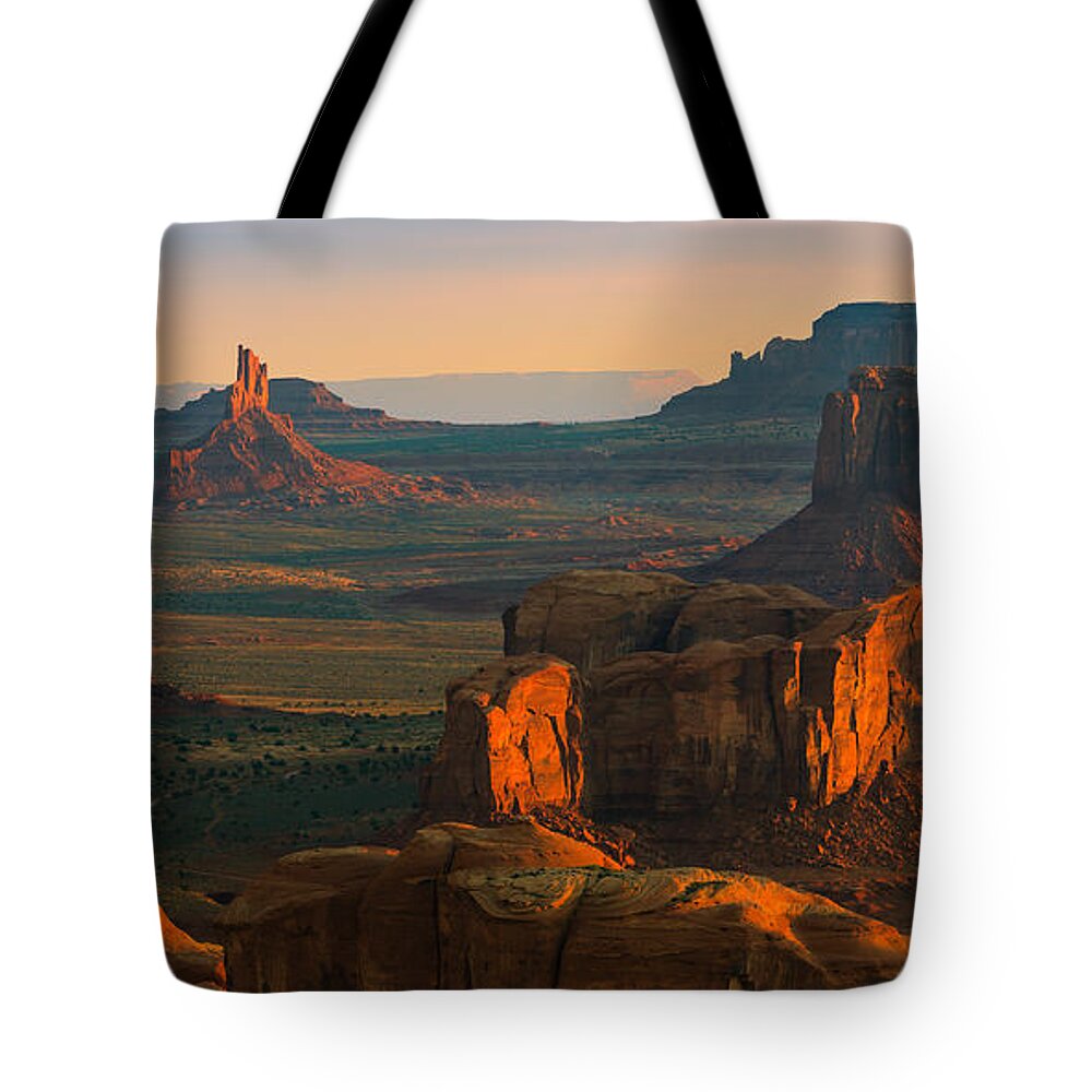 Usa Tote Bag featuring the photograph Hunts Mesa in Monument Valley by Henk Meijer Photography