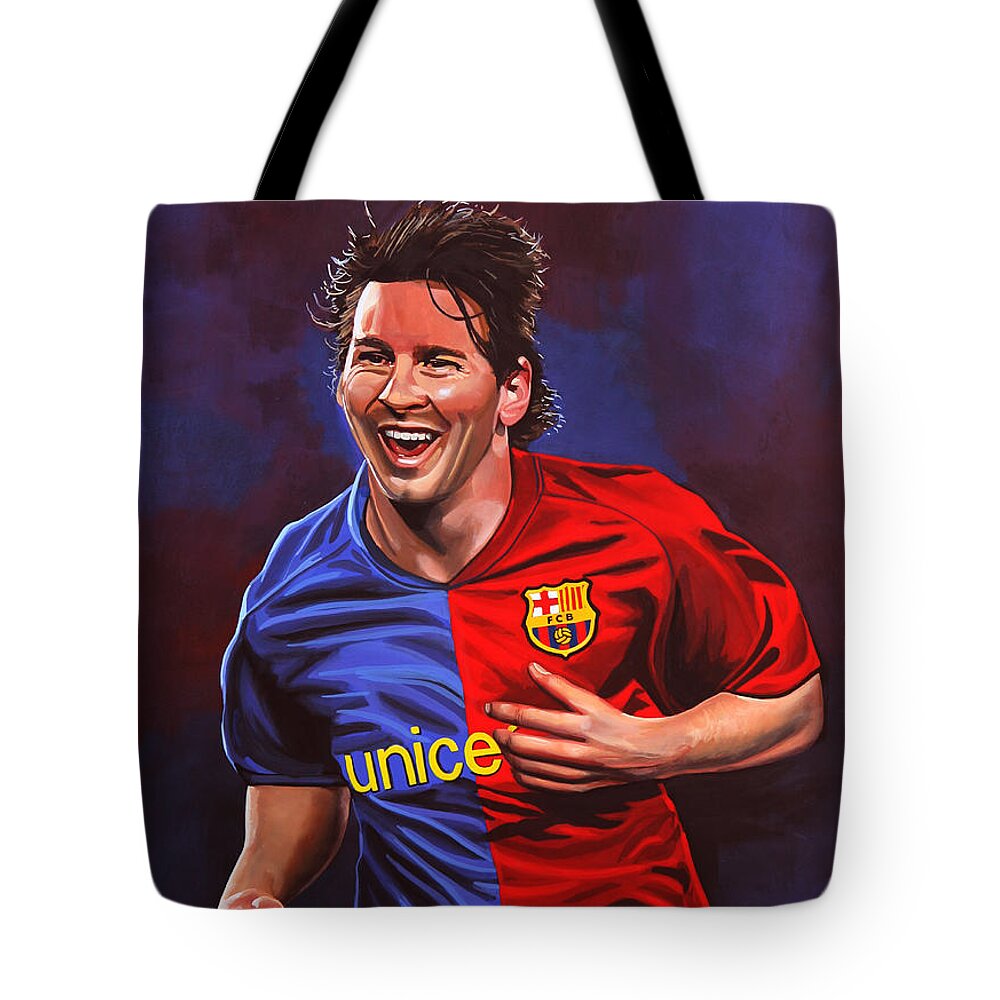 Canvas Tote Bag Reusable Messi Design with Cup Argentina Champion