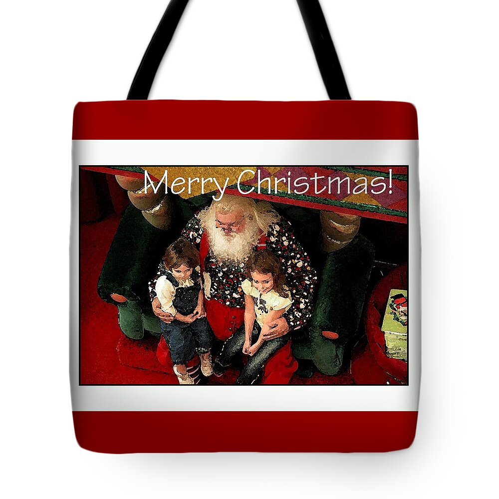 Celebrate Tote Bag featuring the photograph Merry Christmas With Santa by Jerry Sodorff