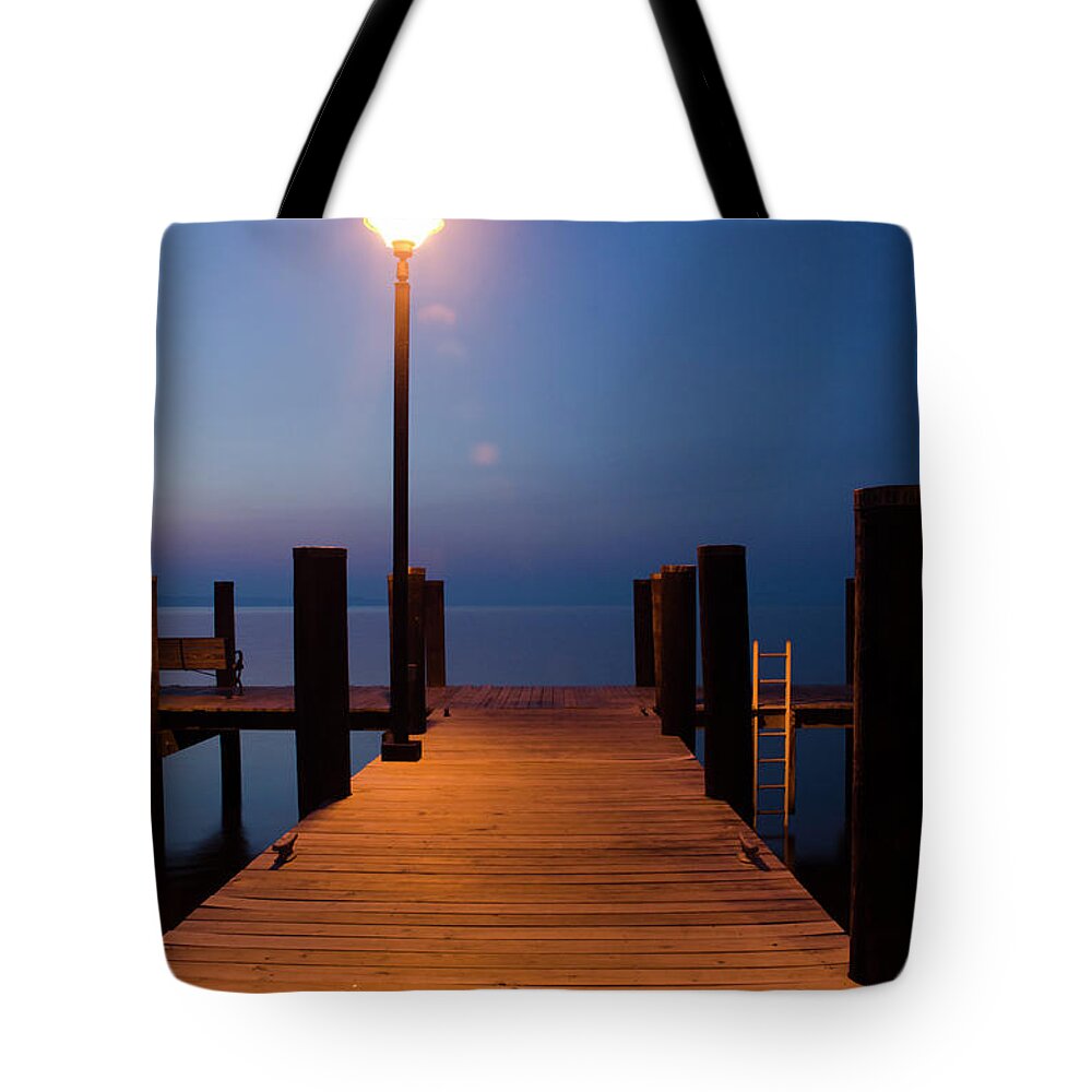 Dock Tote Bag featuring the photograph Morning on the Dock by Crystal Wightman