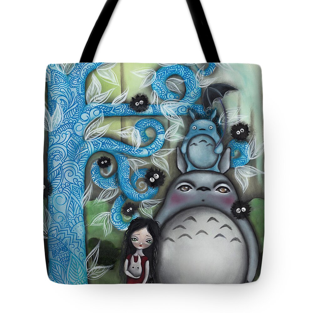 Gothic Art Tote Bag featuring the painting My Friend #1 by Abril Andrade