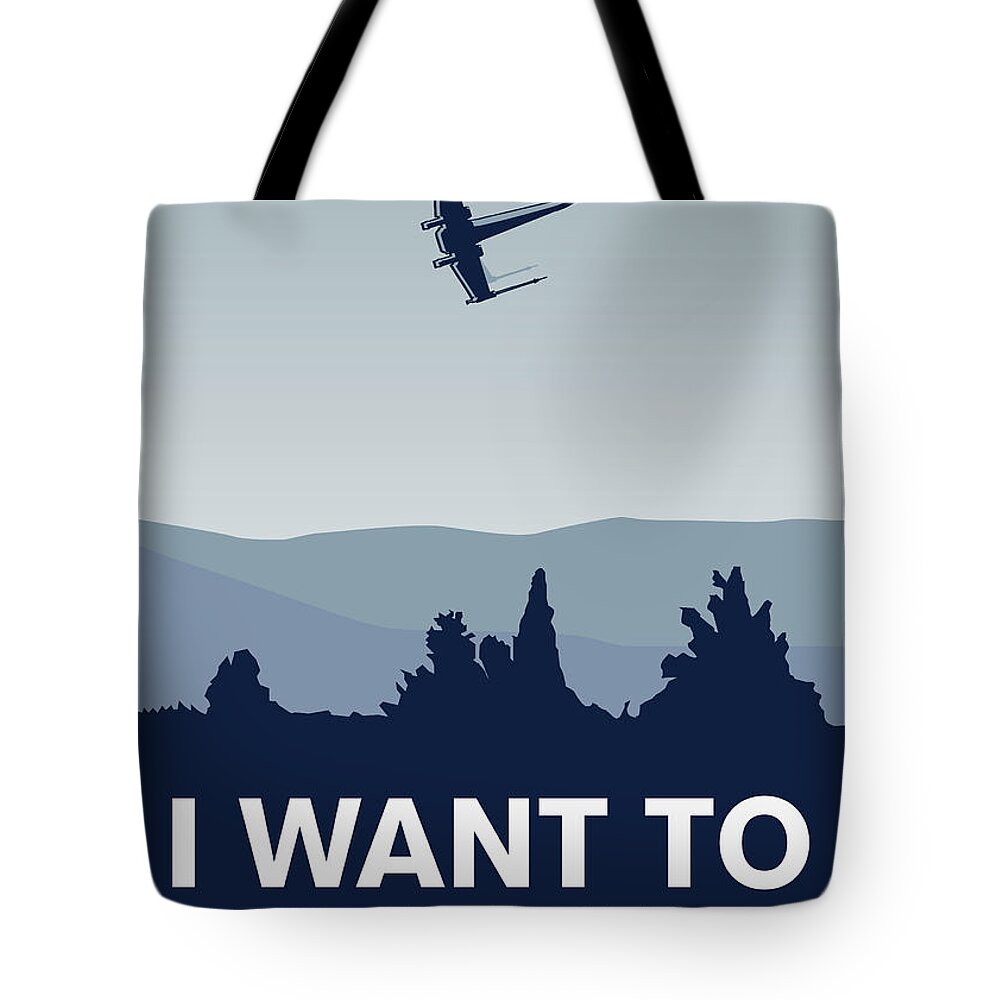 Classic Tote Bag featuring the digital art My I want to believe minimal poster-xwing #2 by Chungkong Art