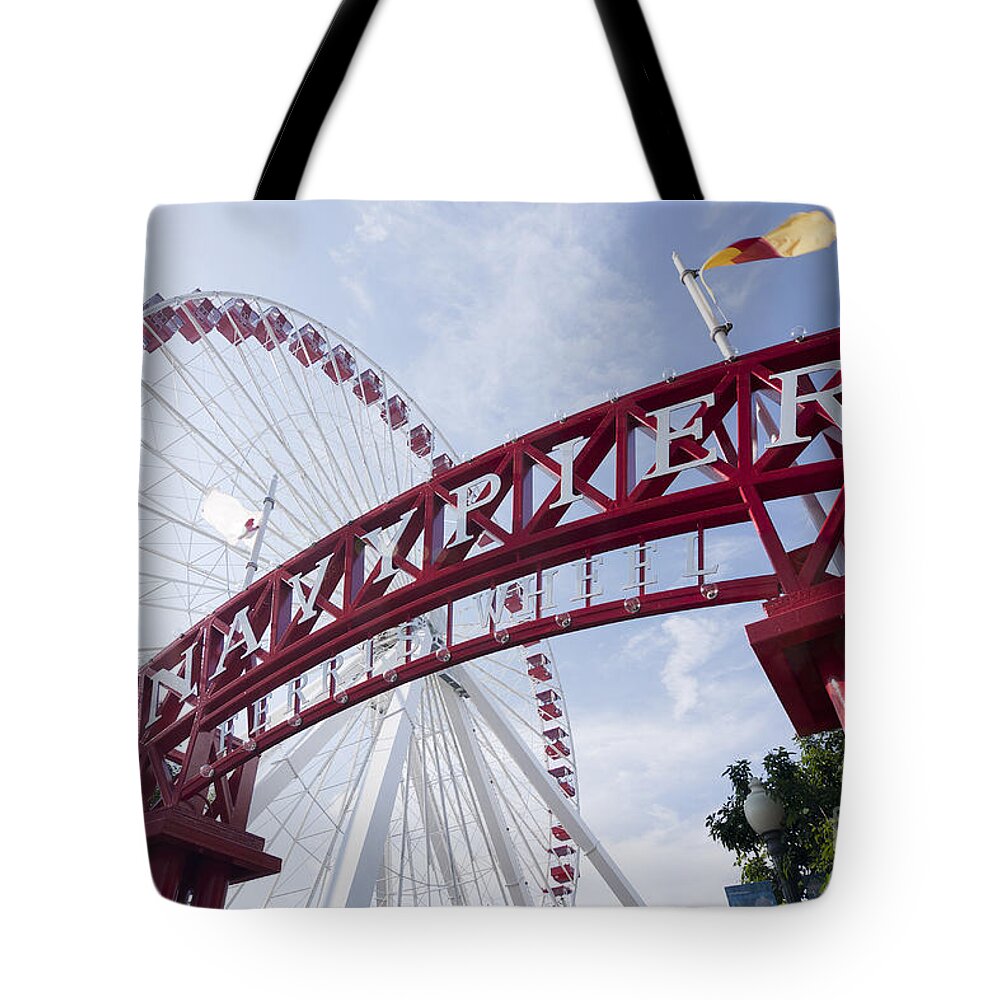 Navy Pier Tote Bag featuring the photograph Navy Pier by Patty Colabuono