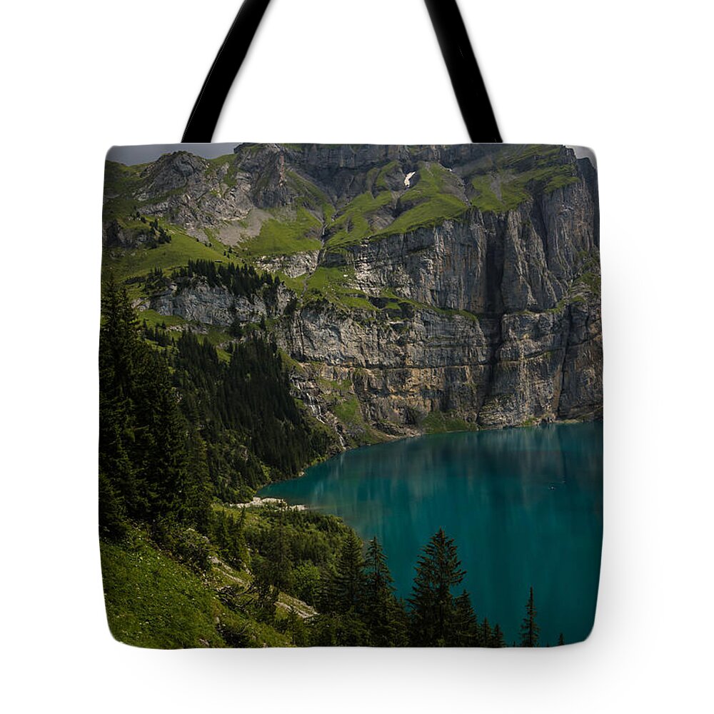 Oeschinensee Tote Bag featuring the photograph Oeschinensee - Swiss Alps - Switzerland #1 by Gary Whitton