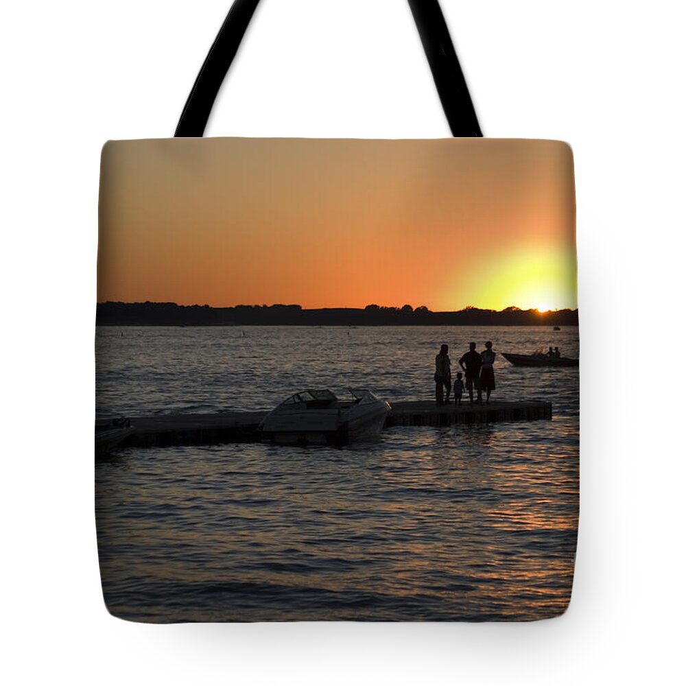 Okoboji Tote Bag featuring the photograph Okoboji Sunset #2 by Steven Krull