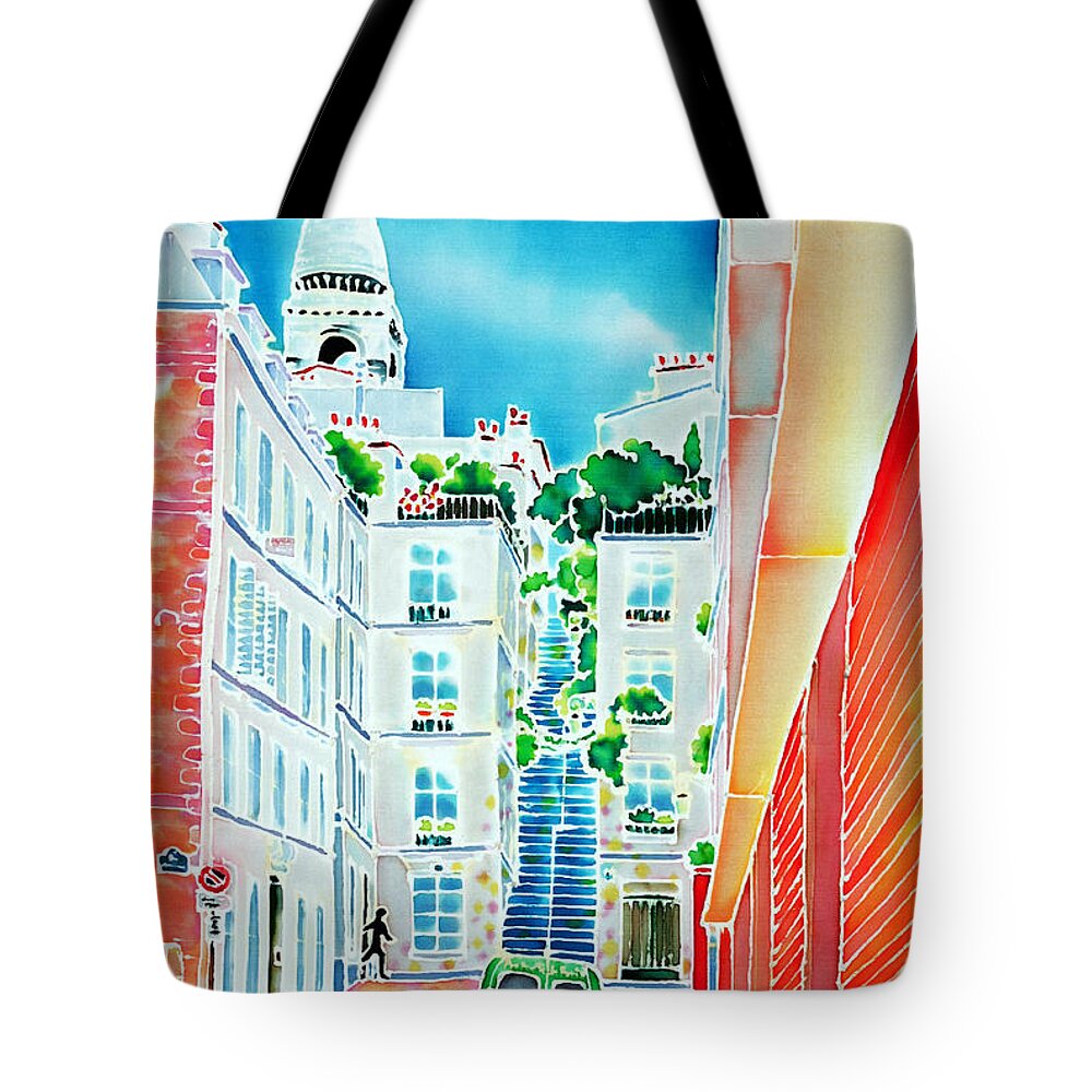 Paris Tote Bag featuring the painting Passage Cottin #2 by Hisayo OHTA