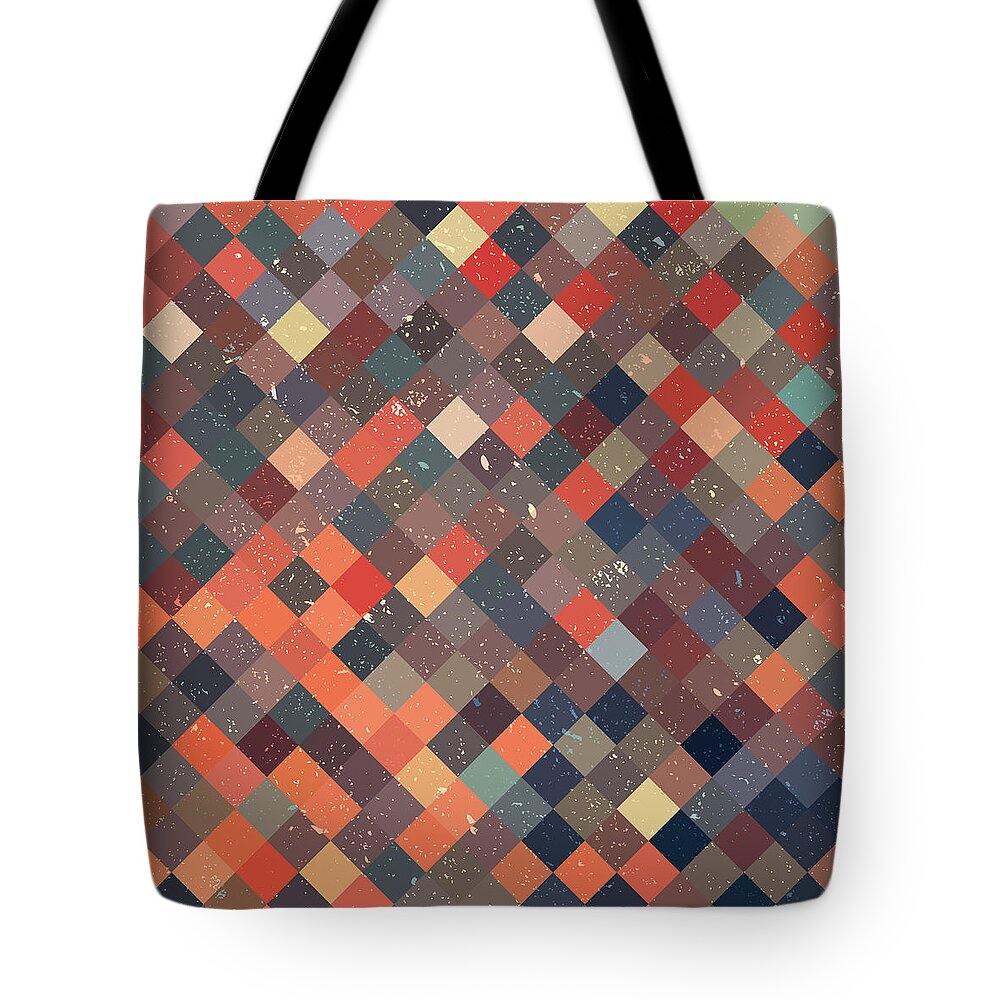 Abstract Tote Bag featuring the digital art Pixel Art #2 by Mike Taylor