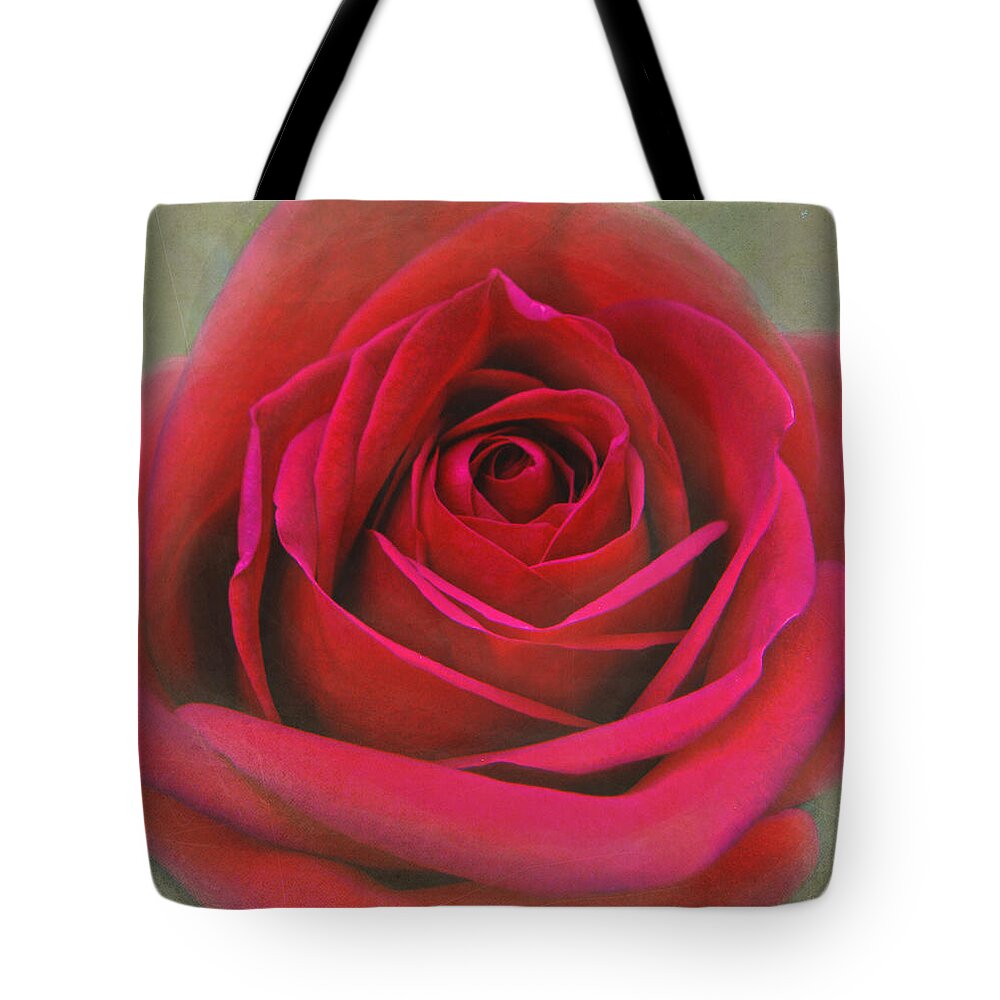 Rose Tote Bag featuring the photograph Red Rose Macro #2 by Sandi OReilly