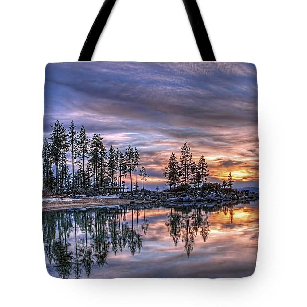 Landscape Tote Bag featuring the photograph Waning Winter by Maria Coulson