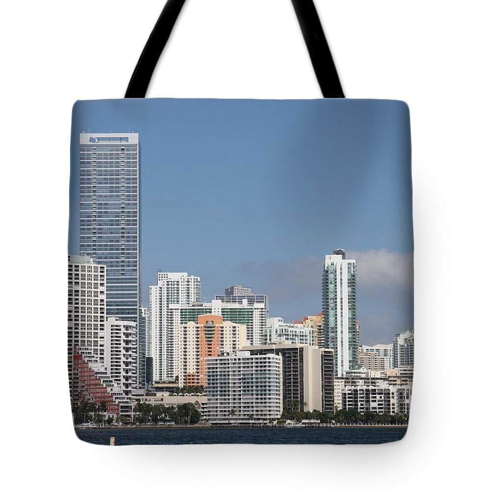 Miami Tote Bag featuring the photograph Skyline Miami by Christiane Schulze Art And Photography