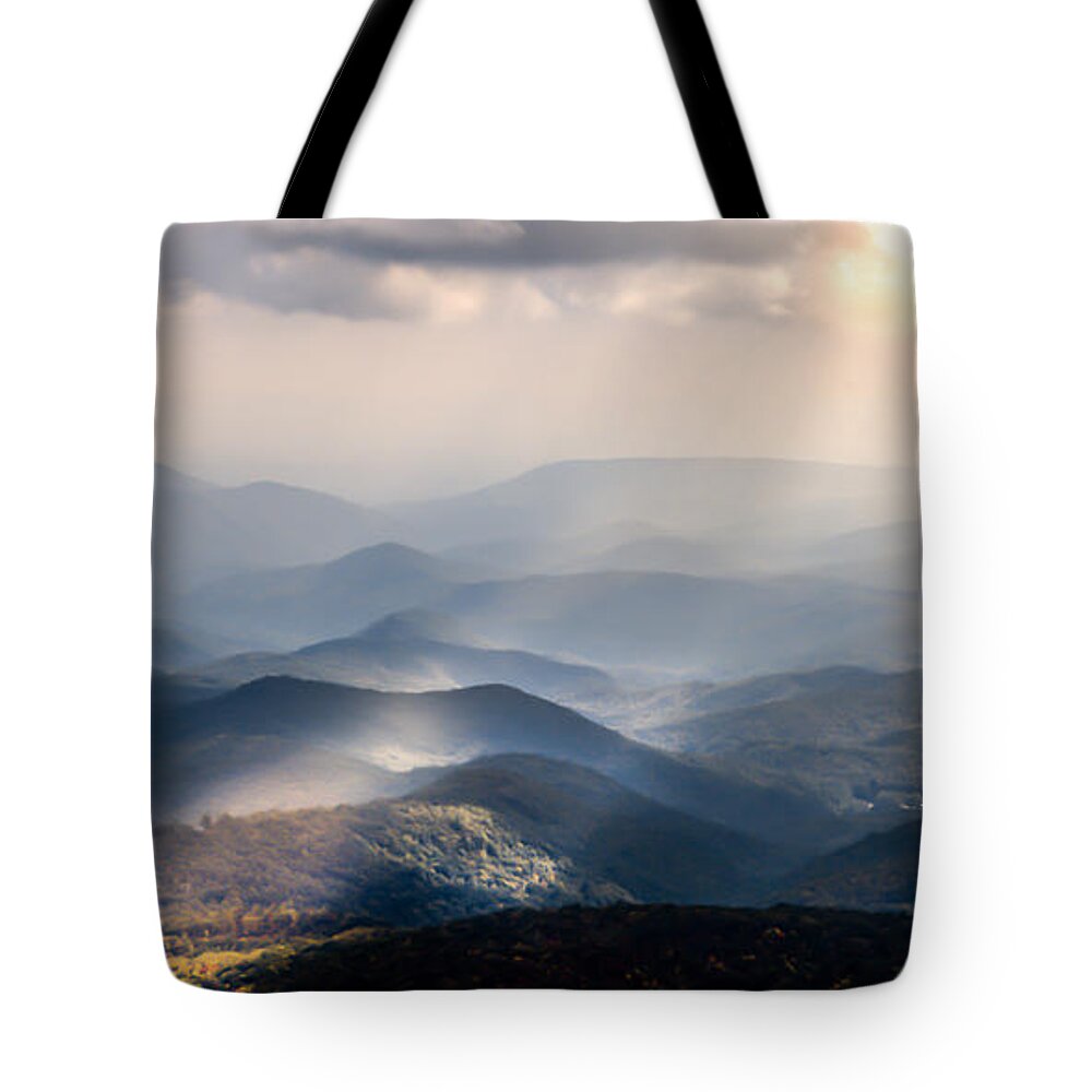 Blue Ridge Mountain Landscapes Tote Bag featuring the photograph SOUND the TRUMPETS by Karen Wiles