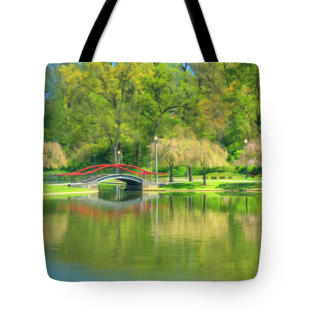 Lakes Tote Bag featuring the photograph Springtime Reflections by Geoff Crego